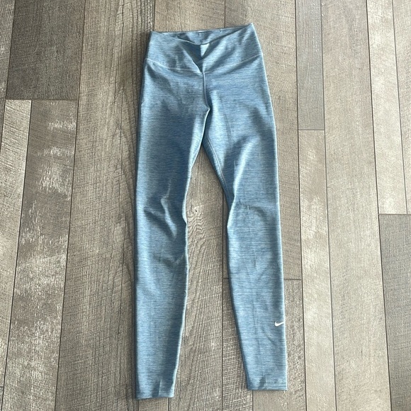 Nike Dri-Fit Size XS Heathered Blue High-Rise Athletic Leggings - Picture 2 of 6
